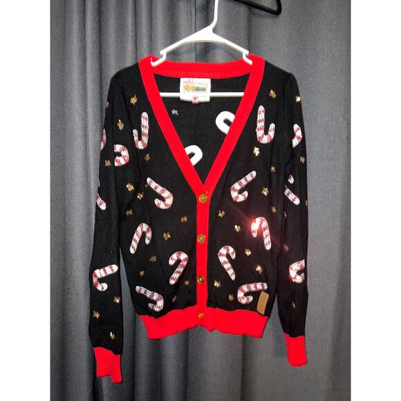 Ugly Christmas Sweater Cardigan Size Medium Tipsey Elves - Picture 1 of 3